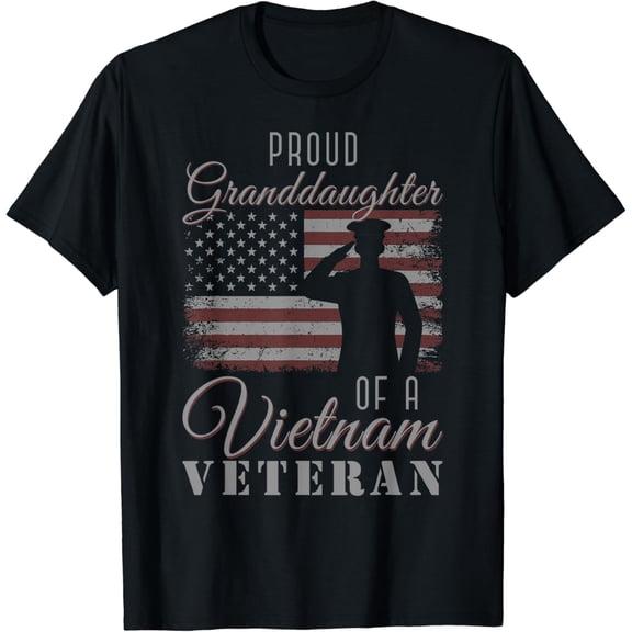 USA Flag Soldier Proud Granddaughter Of A Vietnam Veteran T-Shirt mens t shirt，black，women，funny，misfits，men，journey