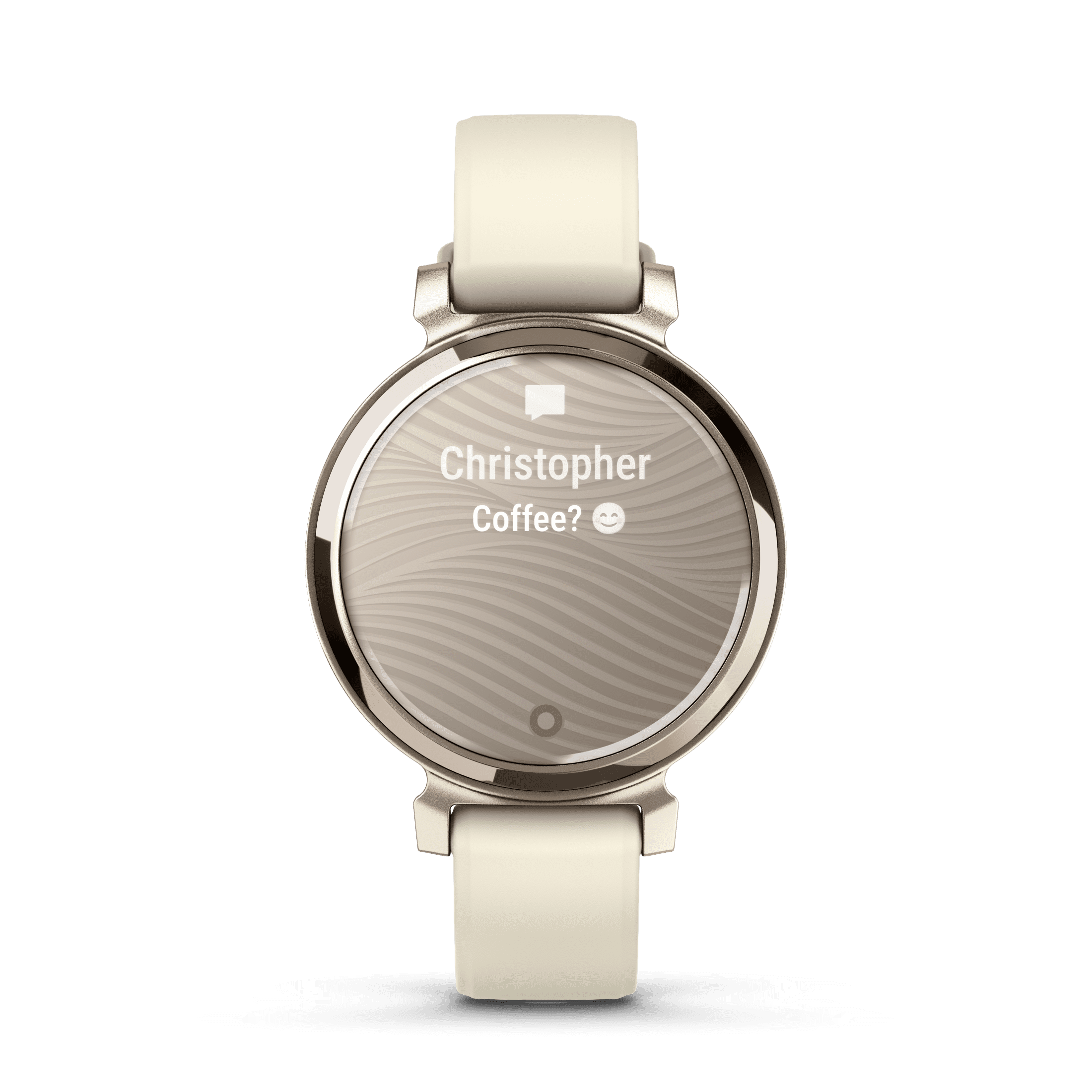 Garmin Lily 2, Small and Stylish Smartwatch, Hidden Display, Patterned Lens, Up To 5 Days Battery Life, Coconut/Cream Gold