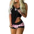 thumbnail image 1 of DYMADE Womens Lace Pajamas Cami Tops Shorts Female 2Pcs Nightwear Lingerie Set, 1 of 2