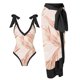 thumbnail image 1 of Gibobby Bañador de una pieza Bikini de talle para mujer Trajes de baño de dos piezas con realce sexy Traje de baño vintage Conjunto de bikini con estampa(Beige,M), 1 of 3