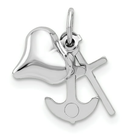 Jewelry By Sweet Pea Designer 14k White Gold Heart Cross And Anchor Pendant Made In Indonesia Creations Com - Heart Cross Anchor Pendant Jewelry By Sweet Pea Designer 14k White Gold Heart Cross And Anchor Pendant Made In Indonesia Creations Com - Heart Cross Anchor Pendant