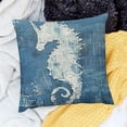 thumbnail image 2 of Vintage Sea Horse Pillow Cover Ocean Blue Series Nautical Decorative Pillow Covers Beach Theme Cushion Cover Home Decor Pillowcase for, 2 of 5