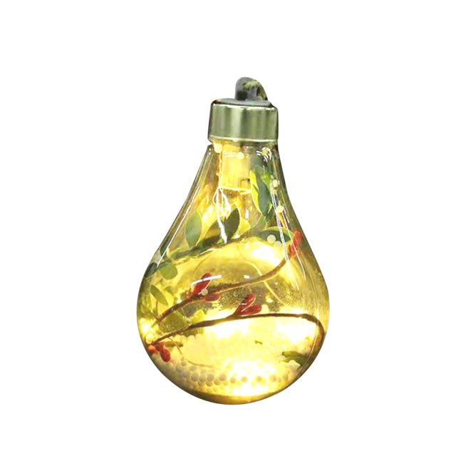 Bola de Navidad LED 2021, adorno colgante transparente, bombilla, globo de luz