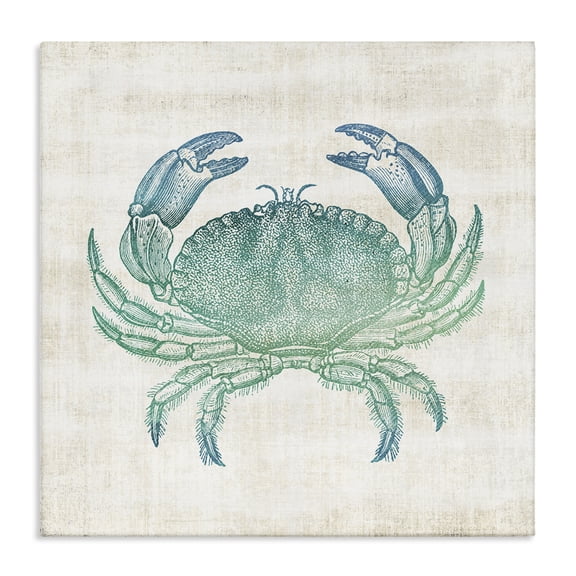 Stupell Industries Coastal Ombre Crab Impression Canvas Art, 17 x 17, by Susan Arnot