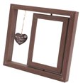thumbnail image 3 of Dog Memorial Picture Frame, Wooden Pet Photo Frame Decorative Long Lasting Rustic Texture Rotatable Stable Structure with Chain for Table Display, 3 of 7