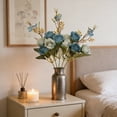 thumbnail image 6 of JHyouerji Artificial Rose Flowers Long Stem Blue Fake Silk Roses for DIY Wedding Bouquet Table Centerpiece Home Decor, 6 of 7