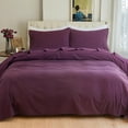 thumbnail image 3 of 4-Piece Cotton Flannel Sheet Set, Deep Pocket Fitted, Twin XL, Purple, 3 of 5