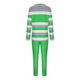 thumbnail image 4 of BiZtdJrK Women's 2 Piece Outfits Bodycon Tracksuit Set Striped Long Sleeve Tops and Legging Pants Matching Workout Sets Green XXL, 4 of 8