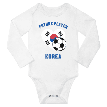 

Future Korea Soccer Player Baby Long Slevve Rompers Clothes Outfits (White 3-6 Months)