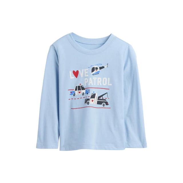 Camiseta GAP para bebés y niños con estampado de manga larga de 6 a 12 m, azul claro