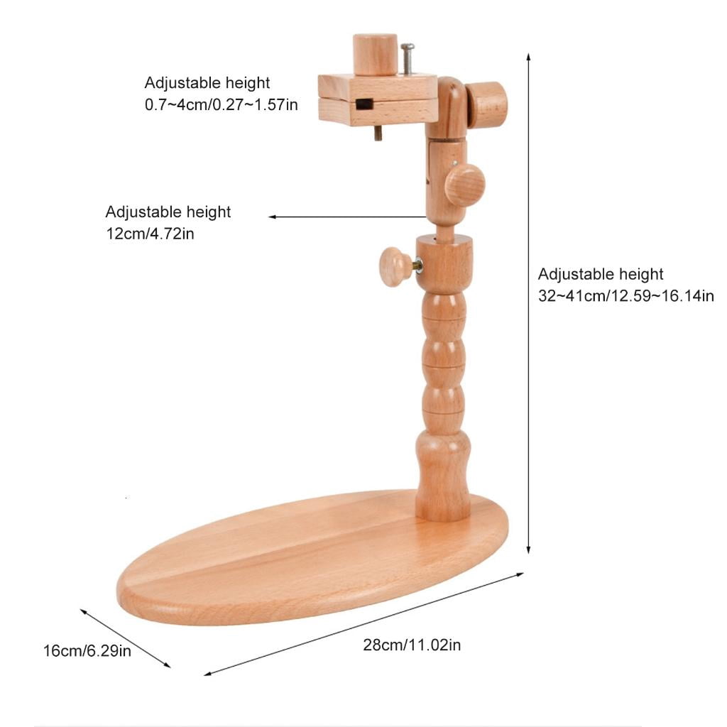Adjustable Rotated Embroidery Hoop Holder Wood Stitching Frame Stand Handfree Needlework Stand Embroidery Frame Stand
