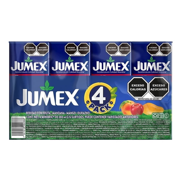 Bebida Jumex mini sabores surtidos 4 pzas de 200 ml c/u
