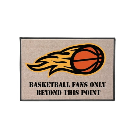What on Earth Basketball Fans Only Beyond This Point Welcome Mat - Natural Olefin Doormat, 27