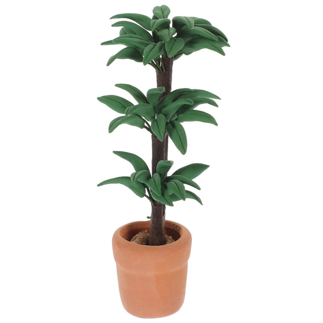 EeaseMX Mini casa de simulación de planta, mini planta en maceta, modelo de adorno de vegetación en miniatura