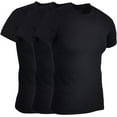 thumbnail image 2 of BILLIONHATS 3 Pack Mens Cotton Short Sleeve Lightweight T-Shirts, Bulk Crew Tees for Guys, Black Colors Bulk Pack, 2 of 6