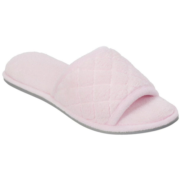 Dearfoams Dearfoams Womens Quilted Memory Foam Slippers XLarge Fresh pink