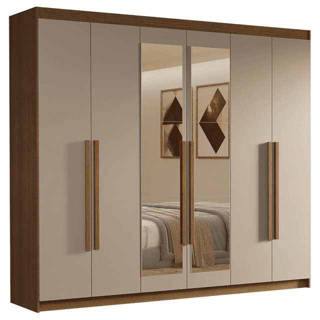 Ropero Closet Madesa Venus 6 Puertas 2 Espejos 180cm MC
