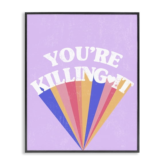 Stupell Industries Eclectic You're Killing It Retro Pop Black Framed Giclee Art, 16 x 20, by Lil' Rue