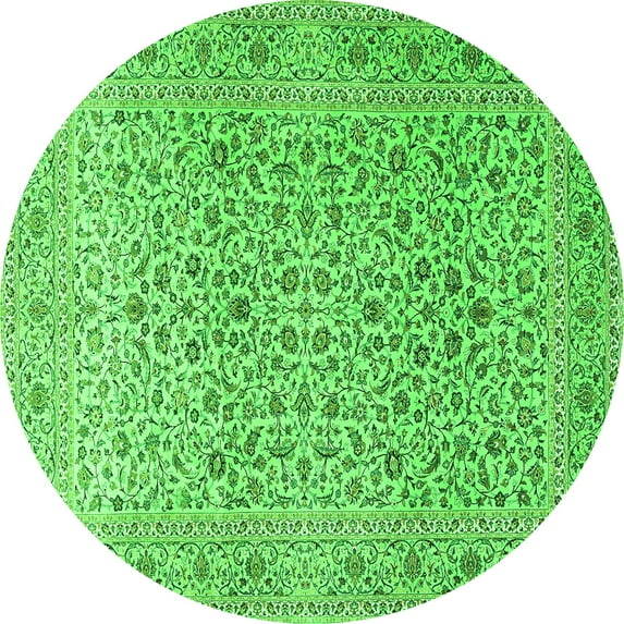 Ahgly Company Indoor Round Persian Green Traditional Area Rugs, 5' Round