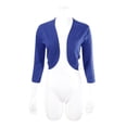 thumbnail image 4 of ALLSENSE Women's 3/4 Sleeve Open Front Bolero Shrug Cardigan, Royal Blue, 2X-Large, 4 of 6