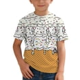 thumbnail image 3 of Angala Kids T Shirts Ice Cream Print Summer Shirts Crew Neck Short Sleeve Comfortable Casual Boys Tees Size 2-3 Years Beige, 3 of 6