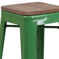 thumbnail image 3 of Home Square 24" Backless Metal Counter Stool in Green - Set of 3, 3 of 5