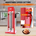thumbnail image 3 of Hakka 15 Lb/7L Vertical Sausage Stuffer, Stainless Steel 2-Speed Manual Meat Filler with 4 Stuffing Nozzle, 3 of 8