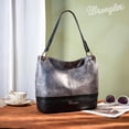 thumbnail image 3 of Wrangler Hobo Bags for Women Leather Tote Bag Shoulder Bag Top Handle Satchel Purses and Handbags, Two Tone Pewter, 3 of 7