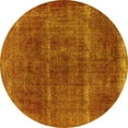 thumbnail image 1 of Ahgly Company Machine Washable Indoor Round Oriental Yellow Industrial Area Rugs, 3' Round, 1 of 4