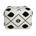 thumbnail image 6 of Laddha Home Designs 18" Black and White Diamond Directional Square Pouf Ottoman, 6 of 9