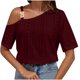 thumbnail image 2 of Fiudx Ropa de Mujer Blusas Informales con Cuello Liso y Pantalón Corto para Mujer, Blusas con Cuello Oblicuo, 2 of 5