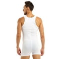 thumbnail image 4 of Kaerm Mens Wrestling Singlet Leotard Bodysuit One Piece Vest Jumpsuit Romper Pajamas Nightwear White XL, 4 of 7