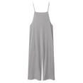 thumbnail image 4 of Zanarzt Little Girl Summer Jumper Girls Casual Jumpsuits Spaghetti Strap Sleeveless Loose Romper Long Pants with Pockets Kids Clothes Grey,11-12 Years, 4 of 9