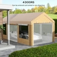 thumbnail image 5 of Outsunny 236.25" x 117" x 104.25" -122" Beige Carport, 5 of 9