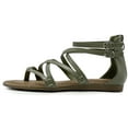 thumbnail image 2 of Ollio Women's Shoes Gladiator Strap Flat Zori Sandal M1052, 2 of 6