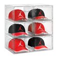 thumbnail image 1 of Caja organizadora de sombreros SCAVATA, apilable, transparente, para 8 sombreros, paquete de 6, 1 of 7