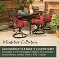 thumbnail image 4 of Hanover Montclair 7 Pcs Steel Outdoor Dining Set Seats 6, Chili Red, 4 of 20