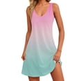 thumbnail image 2 of Neewe Robe Courte d'Été Classique Sans Manches à Bretelles, Ample et Décontractée, Taille Tunique, Dégradé, pour Femmes 2026, 2 of 6