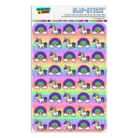 Cute Kawaii Rainbow Unicorn Pattern Home Business Office Sign