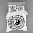 thumbnail image 1 of Ambesonne Japanese Bedding Set 4 Pcs, Mandala Vintage Boho, Queen, Black White, 1 of 3