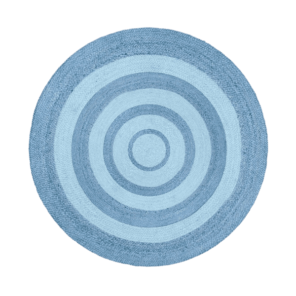 Blue Tulila Jute Round Rug