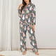 thumbnail image 2 of Balery Llamas Conjunto de Pijama con Estampado para Mujer, Conjunto de Dos Piezas con Manga Larga, Ropa de Dormir Suave con Bolsillos, Pijamas Cómodos-Large, 2 of 7