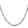 thumbnail image 2 of 14K White Gold Figaro Chain Styles Necklace 4 mm Flat Lobster Clasp 24 inch, 2 of 4