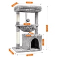 thumbnail image 3 of Small Cat Tree for Indoor Cats, Activity Cat Tower with Scratching Post for Kittens, Modern Cat Furniture with Basket & Hanging Ball for Play Rest, 3 of 7