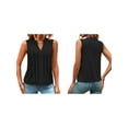 thumbnail image 3 of Sleeveless Shirts for Womens Fashion 2025 Basic Tank Tops Pleated Drape Dressy Tops Summer Outfits Black L, 3 of 7