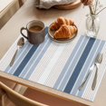 thumbnail image 3 of Grey Blue Vertical Stripes Placemats Set of 8 Modern Minimalist Abstract Place Mats Indoor Wipeable Table Mats Washable Cloth Dining Table Placemats for Kitchen Holiday Party Home Decor 13x19 Inch, 3 of 9