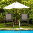 thumbnail image 3 of Gymax 2PCS Folding Chairs Patio Garden Outdoor w/ Steel Frame Armrest Footrest, 3 of 10