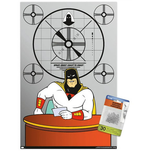 Space Ghost Coast to Coast - Desk Wall Poster with Pushpins, 14.725" x 22.375"