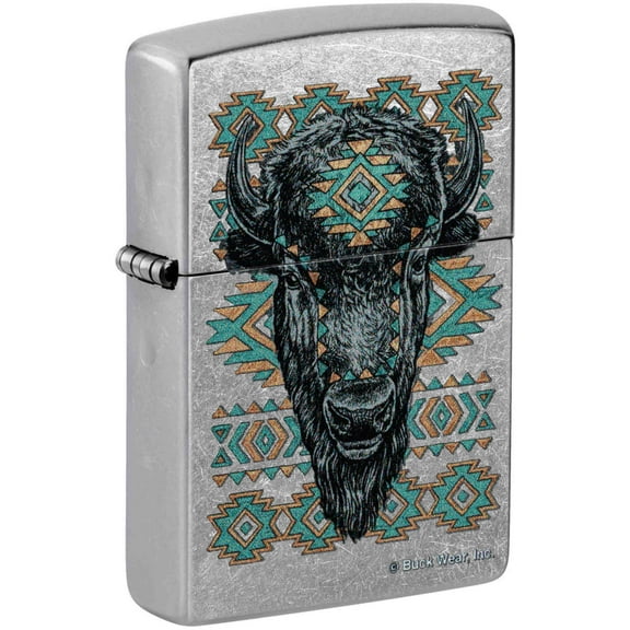 Zippo 46422 Buck Wear Chrome Metal Windproof Pocket Lighter