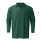 thumbnail image 2 of Gibobby Playera polo hombre Camiseta de tela a rayas de otoño informal para hombre, camiseta de manga larga con cuello en V y cuello vuelto(Verde,G), 2 of 5